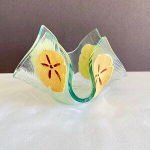 Hand Blown Glass Sand Dollar Design Candle Tealight Holder Painted Beach Coastal
